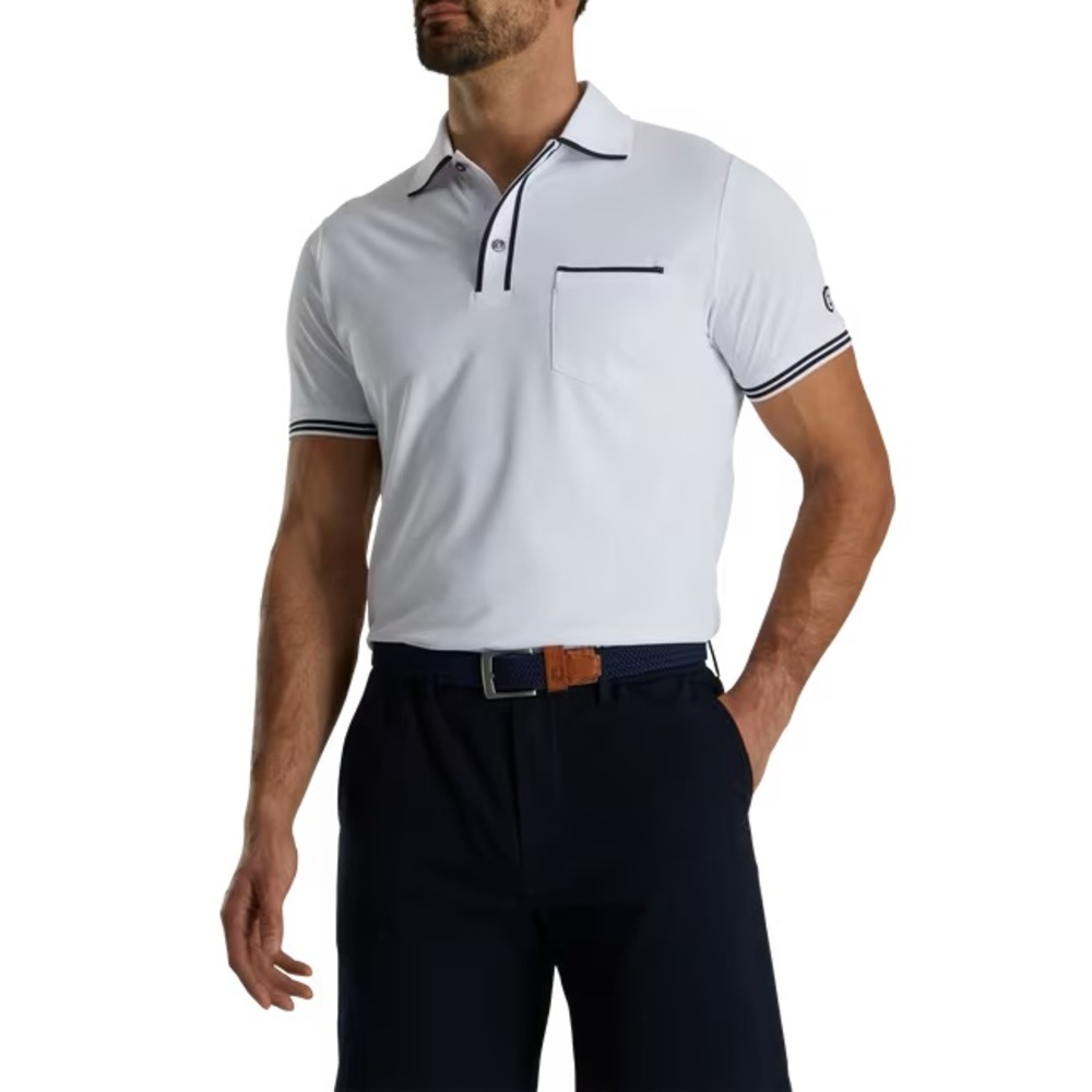 Todd Snyder x Foot Joy large white polo blue